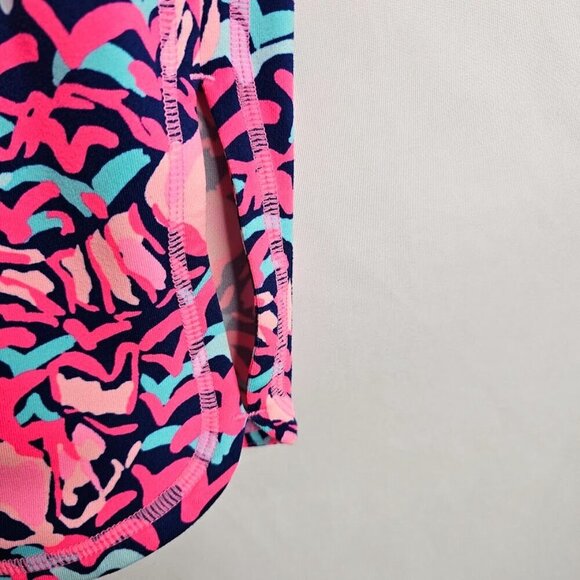 LILLY PULITZER Luxletic Leggings LOBSTAH ROLL RESORT NAVY BLUE PINK size XS 2 - Picture 3 of 6